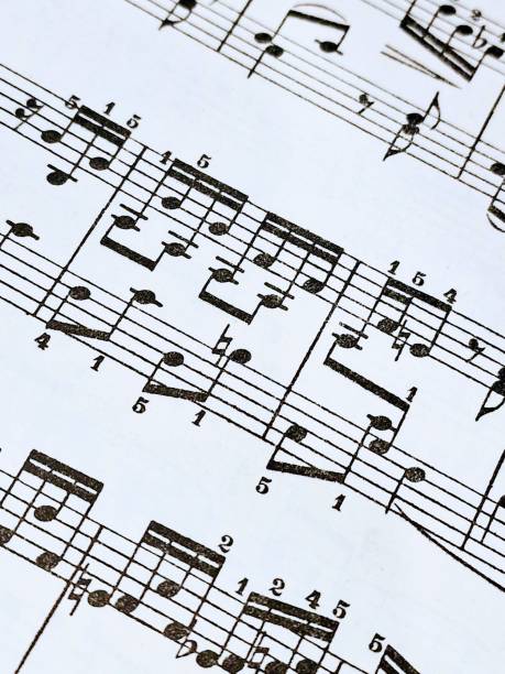 istock piano sheet music, classical music 1448360233