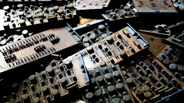 istock Old Soviet electronic boards. Electronic boards produced in the former USSR 1448365385