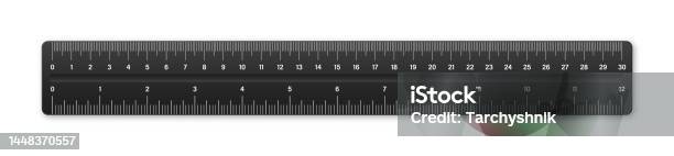 Realistic Ruler Measurement Realistic Plastic Ruler With Measurement Scale And Divisions Measure ...