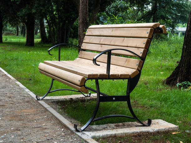 Wooden bench in the park