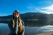 Poertschach - Woman smiling and having a good time at Woerthersee in Carinthia