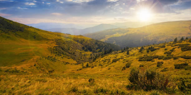 istock picturesque view of carpathian mountains at sunset 1448377033