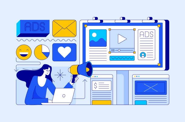 istock Advertising and Advertisement Concept, Modern Flat Style Illustration Design. Marketing, Promotion, Magazine, Billboard, Ads, Megaphone, Mail, Internet Advertising, Video Player, Media, Product Advertising, Tv Advertising, Street Advertising. 1448378108