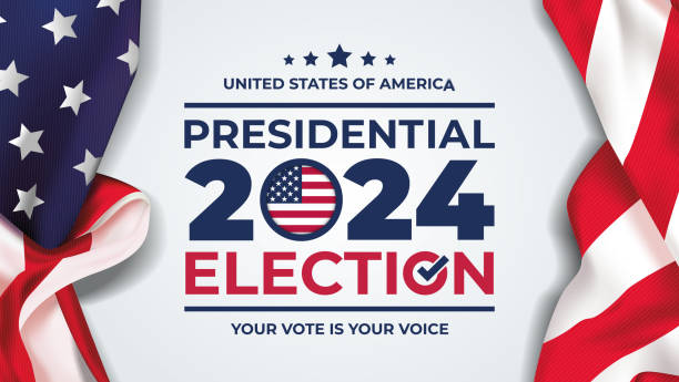 день президентских выборов 2024 года в сша. иллюстрация векторной графики флага сша - electing stock illustrations
