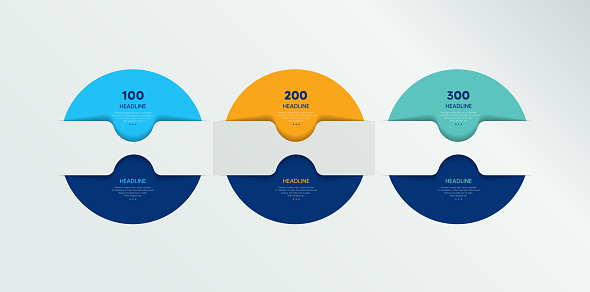 3 Step Photo Color Infographic Vector Option Banner With 3 Steps Color Spheres Balls ...