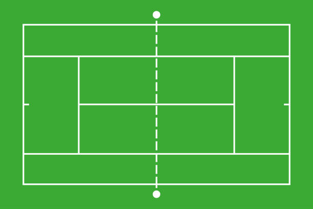 istock Tennis court on a green background.Vector illustration 1448385710