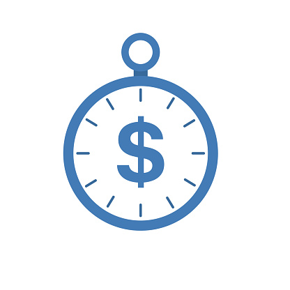 Time is money business investment icon concept. Vector illustration