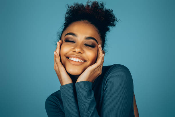 istock Beautiful afro woman with perfect make-up 1448387291