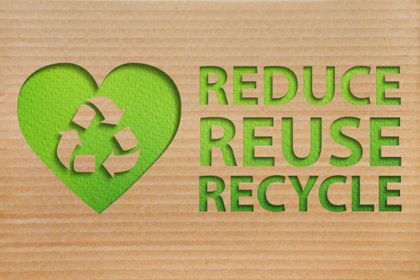 istock Refuse reuse recycle symbol with cardboard background 1448388060