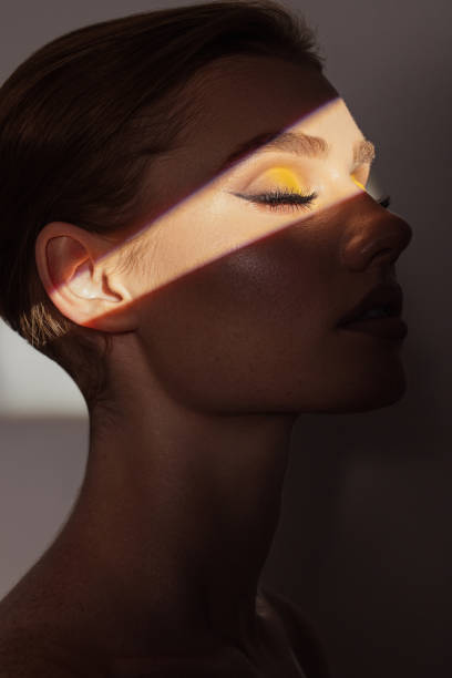 istock Beautiful woman with bright make-up 1448388076