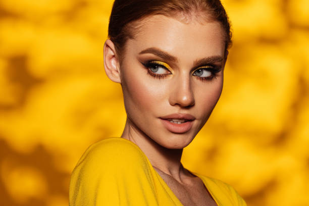 istock Beautiful woman with bright make-up 1448388084