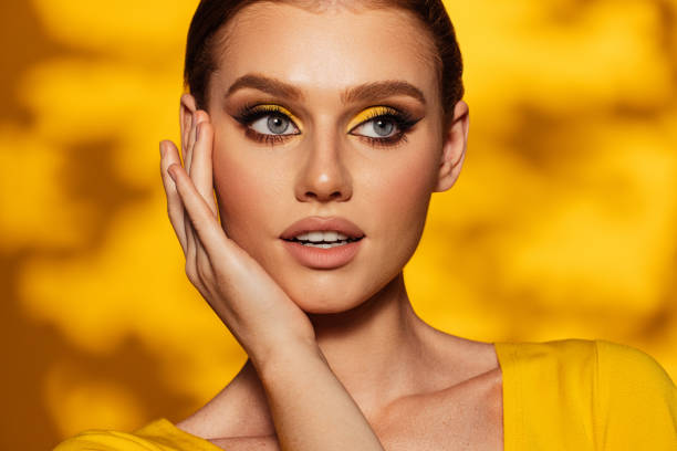 istock Beautiful woman with bright make-up 1448388098