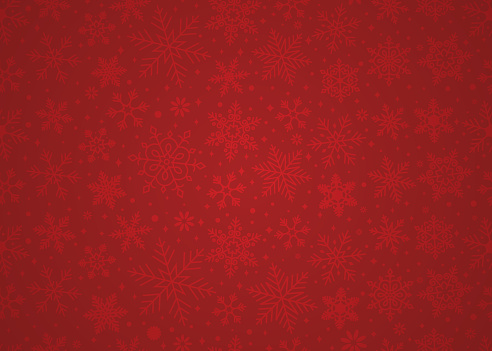Red Winter Snowflake Background