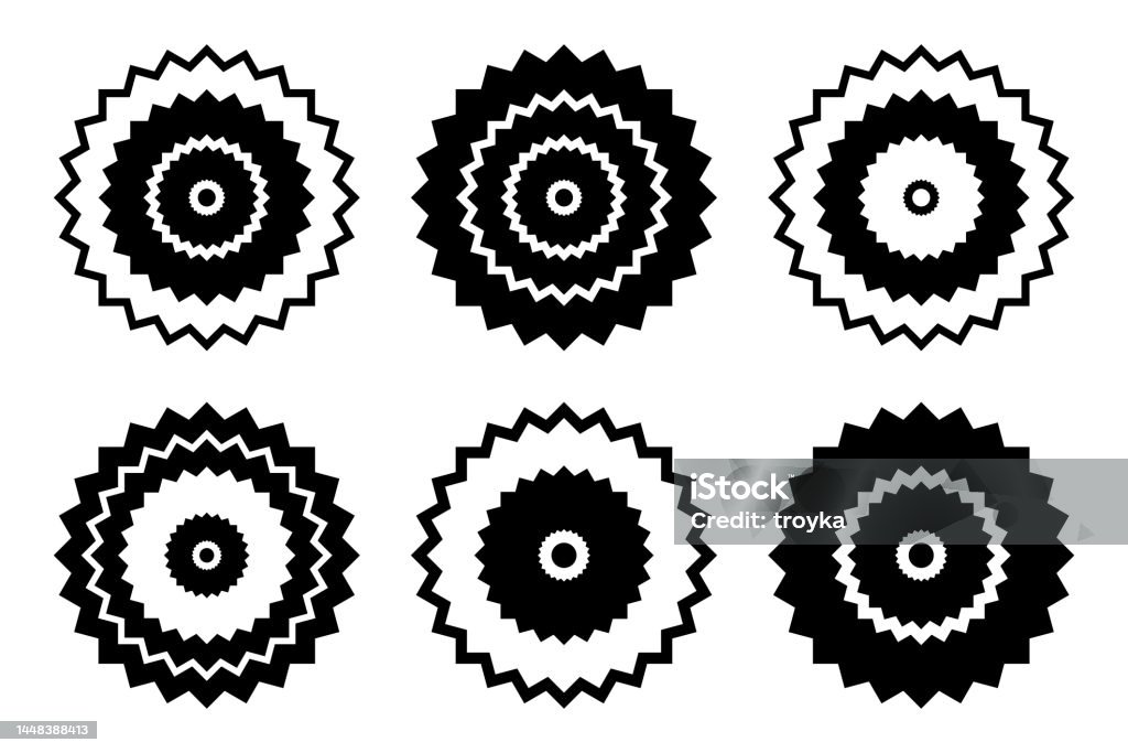 Round R Design Abstract Decorative Geometric Round Design Elements Set Stock ...