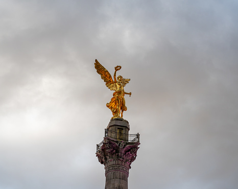 Bern, Switzerland - Nov 25, 2019: Red Lion Sculpture at Mittellowen Guild House Facade - Bern, Switzerland