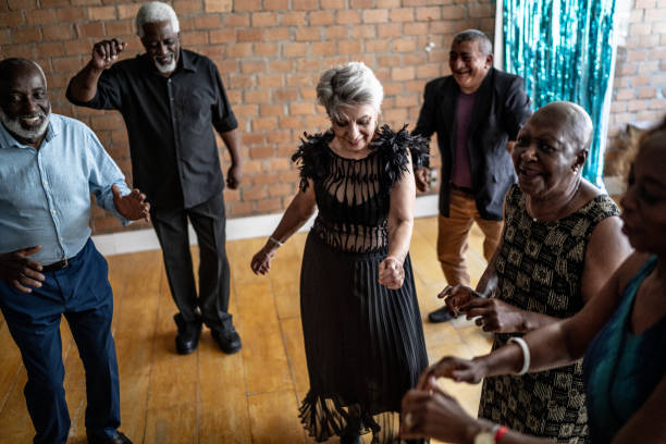 istock Senior friends dancing on a dance hall 1448396038