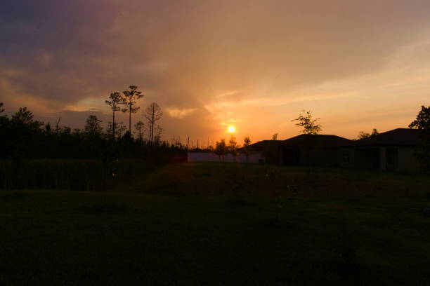 istock Beautiful Sunset over A Residential Community 1448398218
