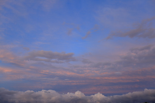 Beautiful sunset sky in the west of Jeju Island