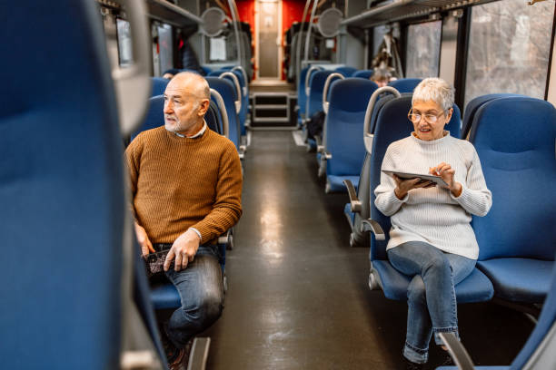 istock Mature spouses enjoying their railroad car journey 1448407853