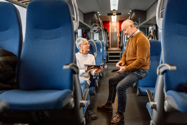 istock Mature spouses enjoying their railroad car journey 1448408466