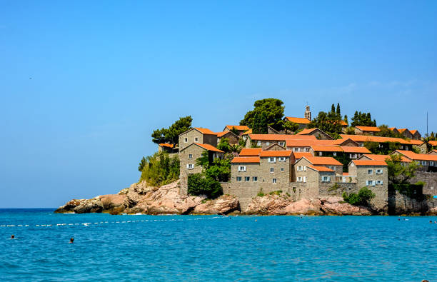 istock Ancient island of St. Stephen in Montenegro, Budva 1448408752