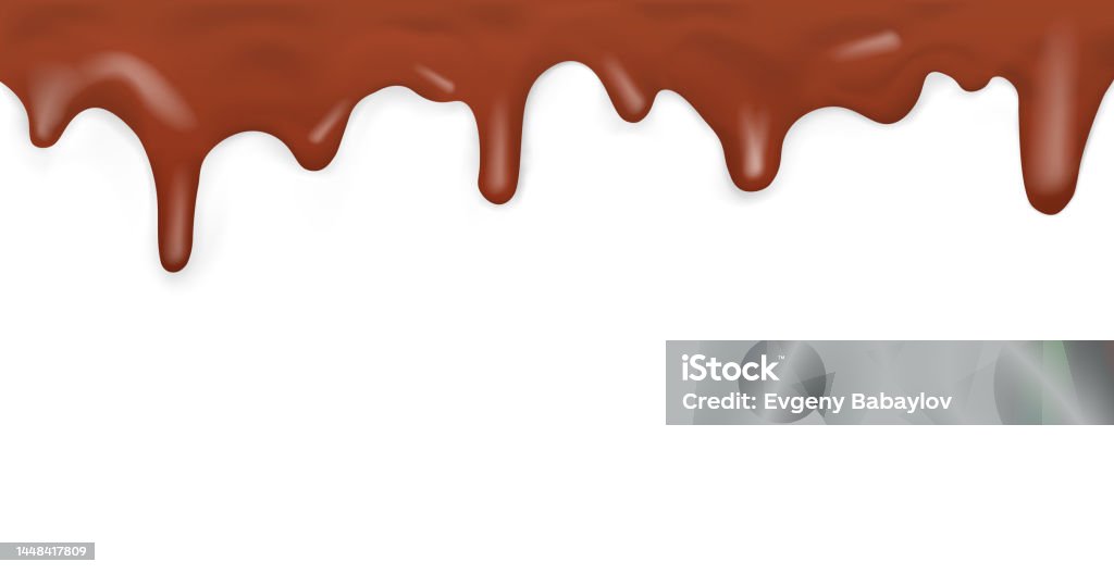 Caramel Dripping Pattern Dark Dripping Caramel Pattern On White Background Vector Stock ...
