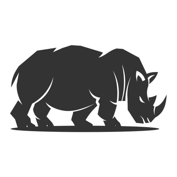 rhinoロゴテンプレートアイコンイラストブランドアイデンティティ分離型 - rhinoceros点のイラスト素材／クリップアート素材／マンガ素材／アイコン素材