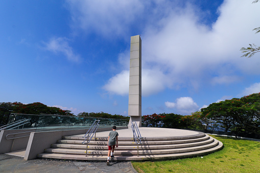 Rio de Janeiro, RJ, Brazil - December 10th, 2022: The obelisk at the Holocaust Memorial, opened on 7th December 2022 at Pasmado Belvedere, Botafogo district