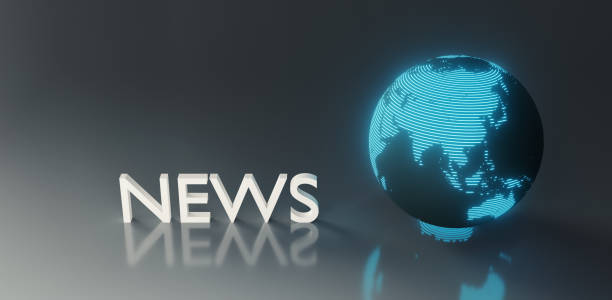 istock global earth sphere background with text news, 3d rendering 1448423518