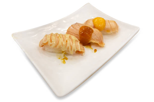 istock Top view of Salmon Tartar sushi , focus selective 1448423776
