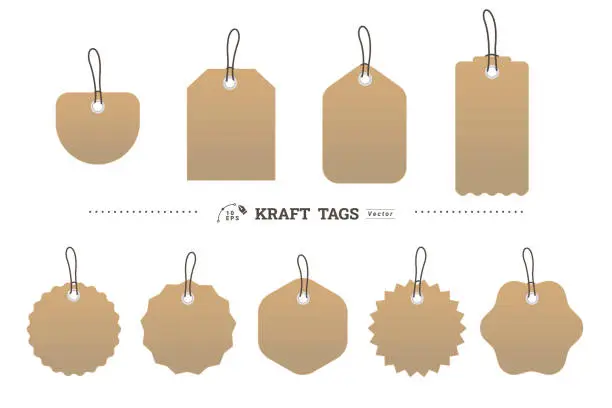 Vector illustration of Kraft tag
