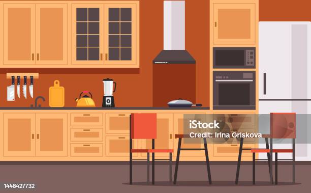 Ilustración de Cocina Casa Sala Casa Interior Estilo Moderno Elemento De  Diseño Vector Ilustración Concepto y más Vectores Libres de Derechos de  Cocina - Estructura de edificio - iStock