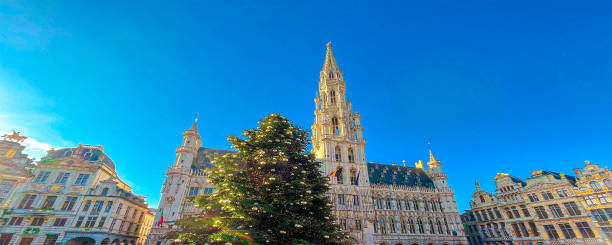 istock Christmas holidays in Grand Place Brussels central square 1448429010