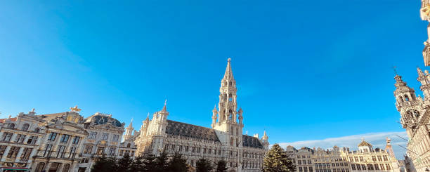 istock Christmas holidays in Grand Place Brussels central square 1448429089