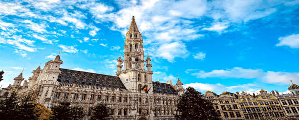 Christmas decorations at Grand Place Brussels Belgium