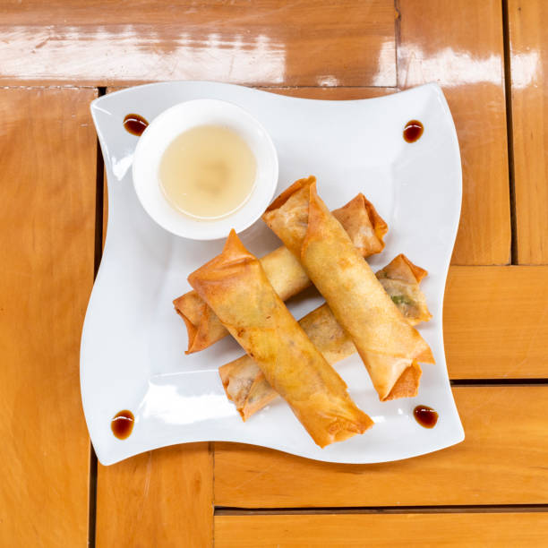 istock beef or chicken spring roll. peruvian chinese food. 1448430830
