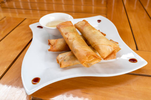 istock beef or chicken spring roll. peruvian chinese food. 1448430835