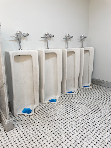 Urinals in a luxury public restroom