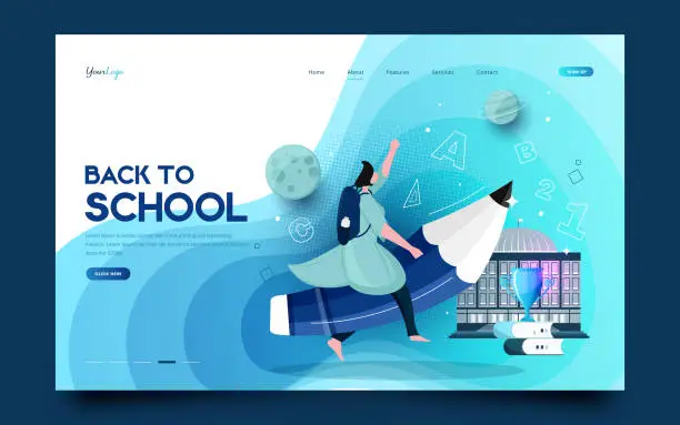 Vector illustration of Welcome back to school concept