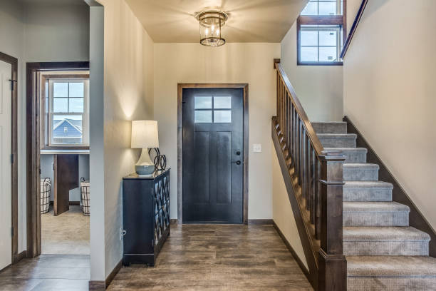 istock Front door with stairs nearby 1448439711