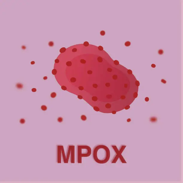 Vector illustration of Monkey pox(Mpox) viruses, pathogen closeup,Vector illustration