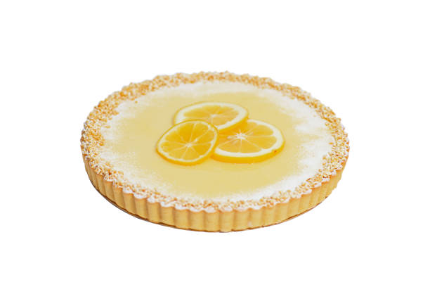 istock Lemon tart, lemon custard flan, garnished with fresh lemon and croquant 1448445453
