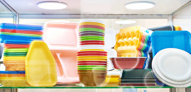 istock Plastic food containers in store 1448446179