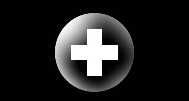 Plus sign in bubble bubbles or white balloons on black background.