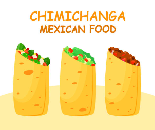 zestaw chimichangi - chimichanga stock illustrations