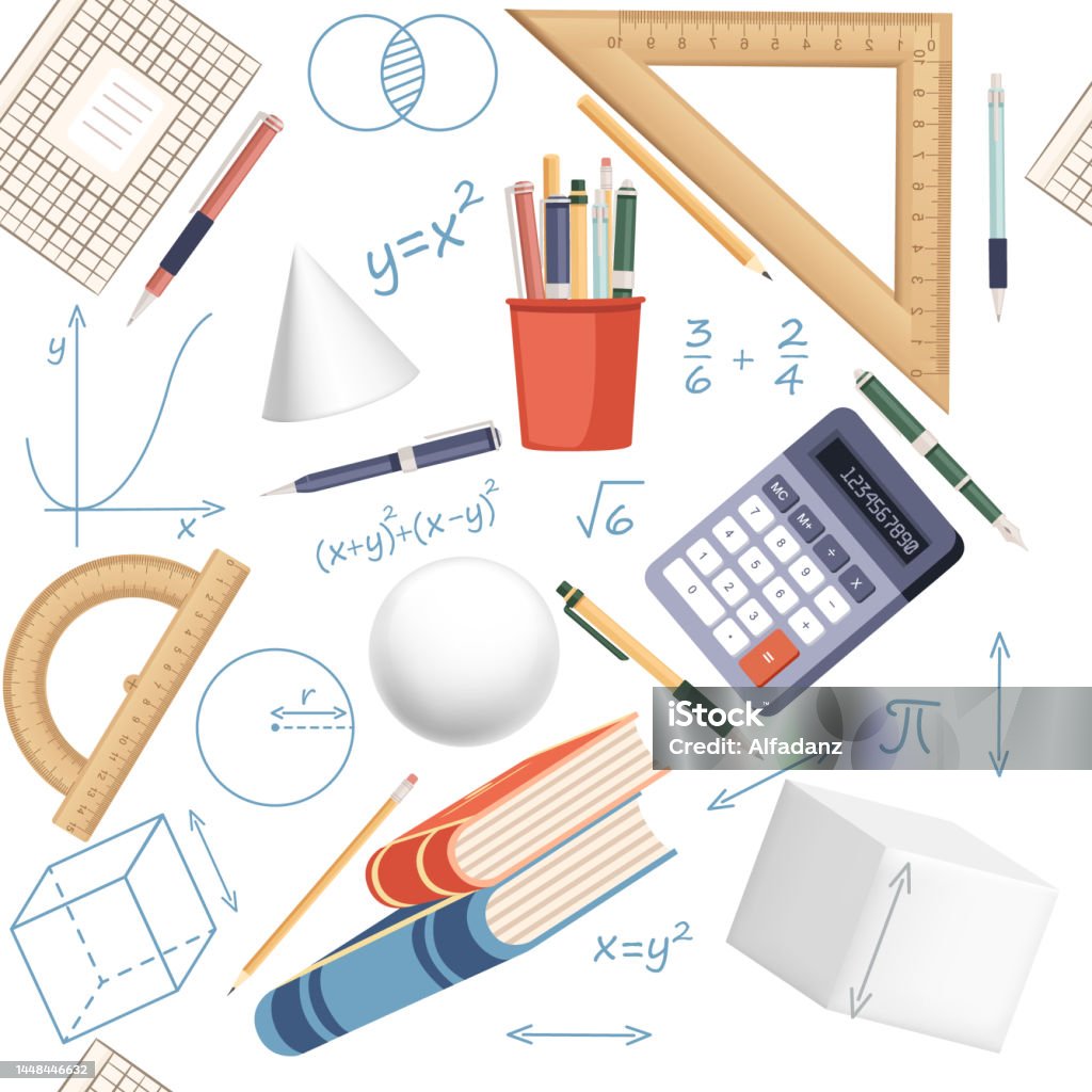 Seamless Pattern Math Science Courses Online Education Concept Or ...
