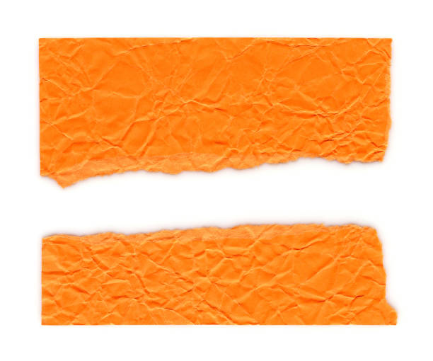 istock Blank orange paper background isolated on white 1448449814