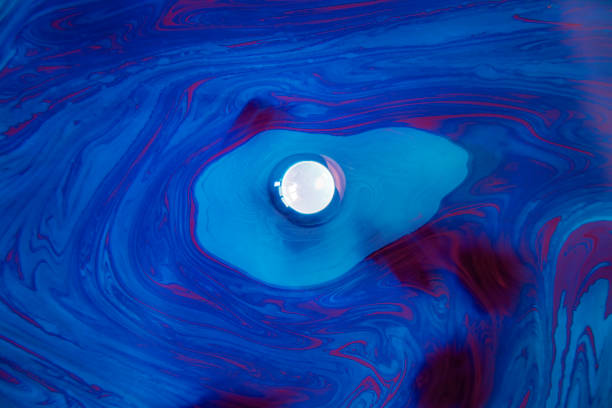 istock Blue turquoise abstract background with bubble on water 1448453790
