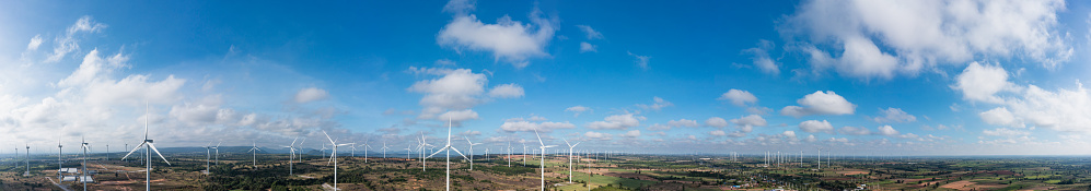 Supersize panorama of Beautiful clear blue sky with white clouds background.