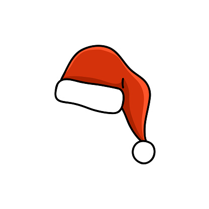 hand drawn santa claus hat icon